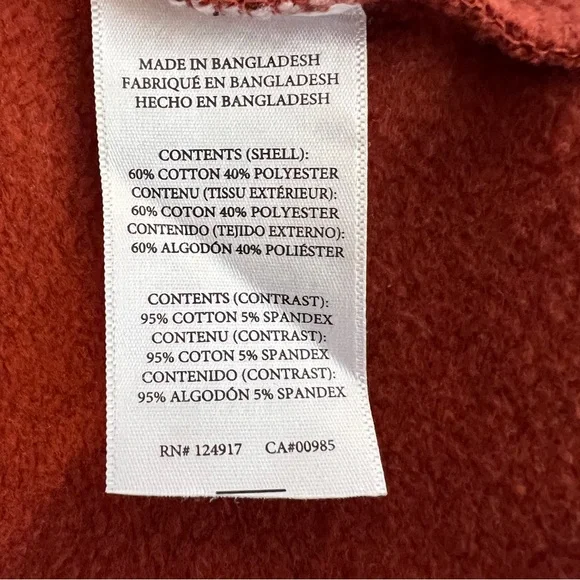 WEWOREWHAT Rust Cropped Sweatshirt Long Sleeve Raw Hem Pullover M - Picture 6 of 8